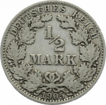 Kaiserreich 1/2 Mark 1905 A